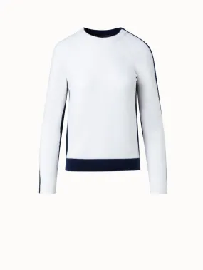 100% Cashmere Two-Tone Knit Sweater