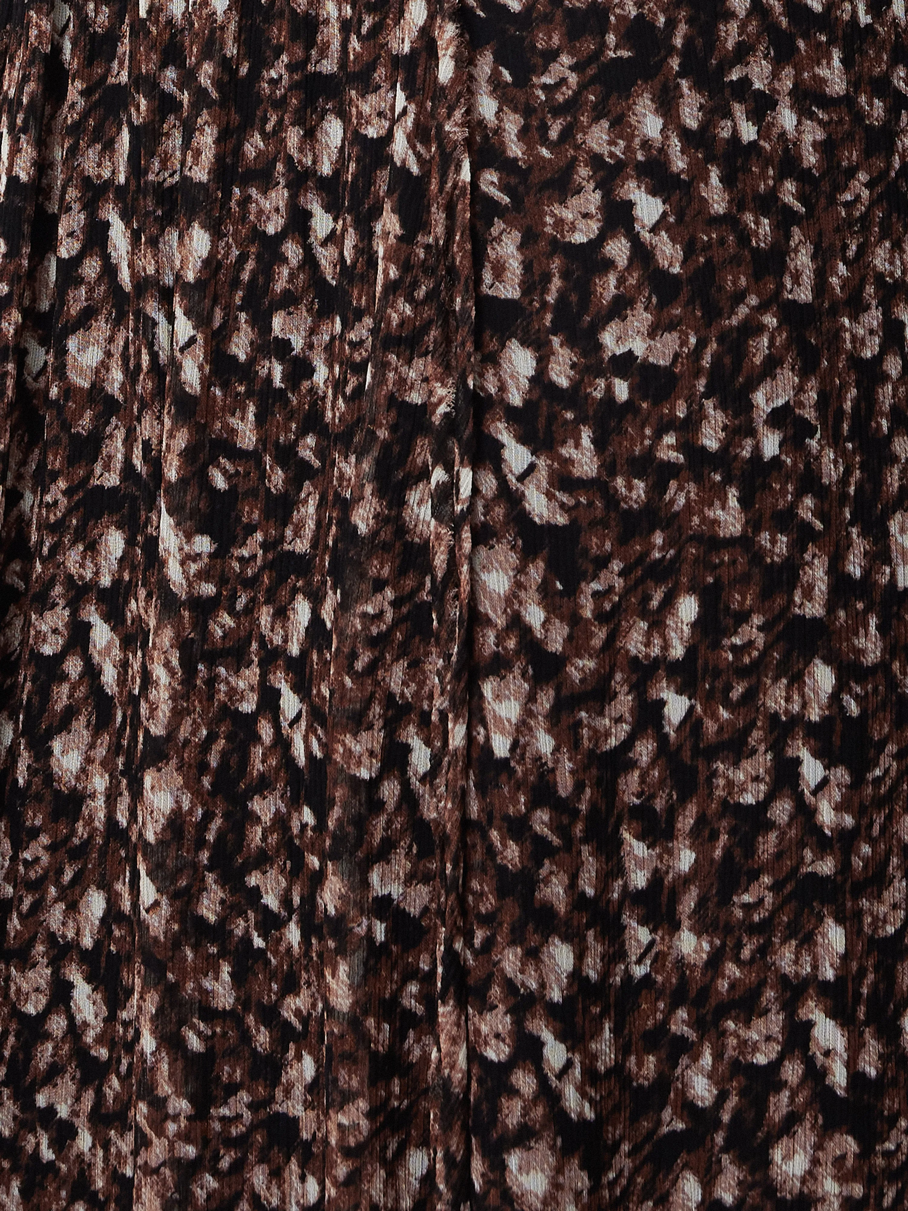 Abstract Leopard Midi Dress | Brown