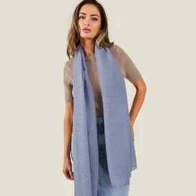 Accessorize London Women's Lightweight Pleated Scarf Blue