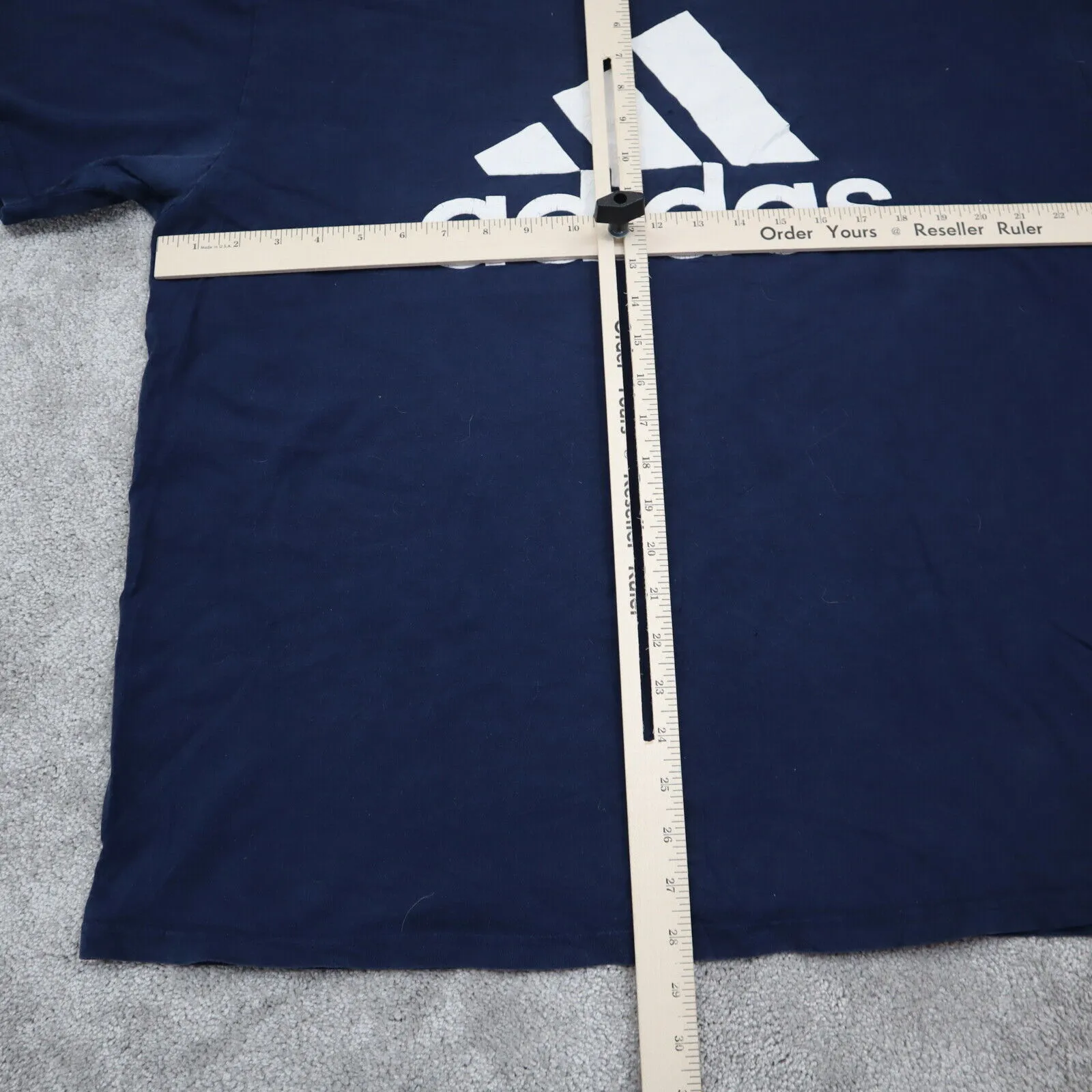 Adidas T Shirt Mens Size 2XL Blue Short Sleeve 100% Cotton Graphic Tee Logo