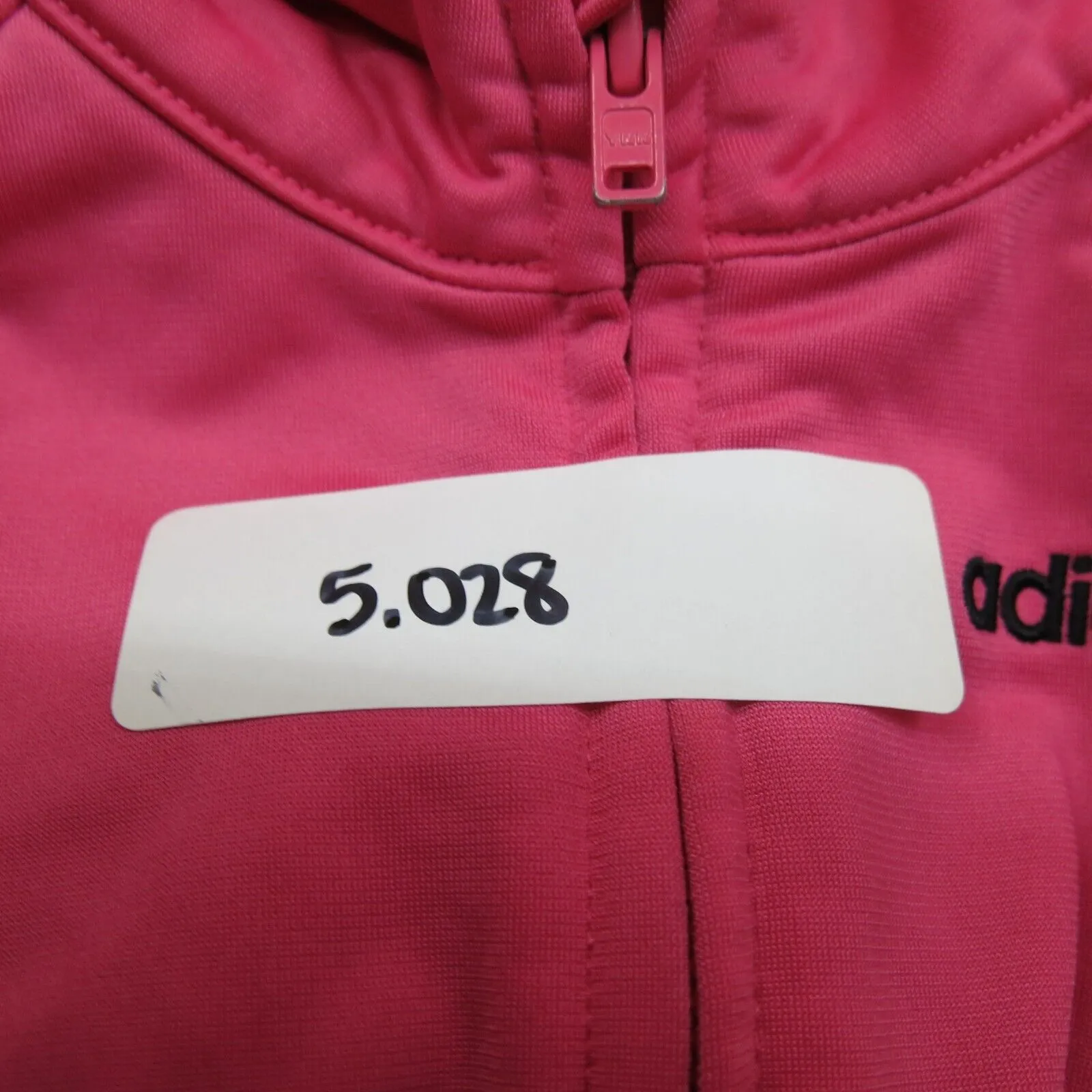 Adidas Track Jacket Girls Size 3T/3TL Pink Long Sleeve Logo Three Stripe Jacket