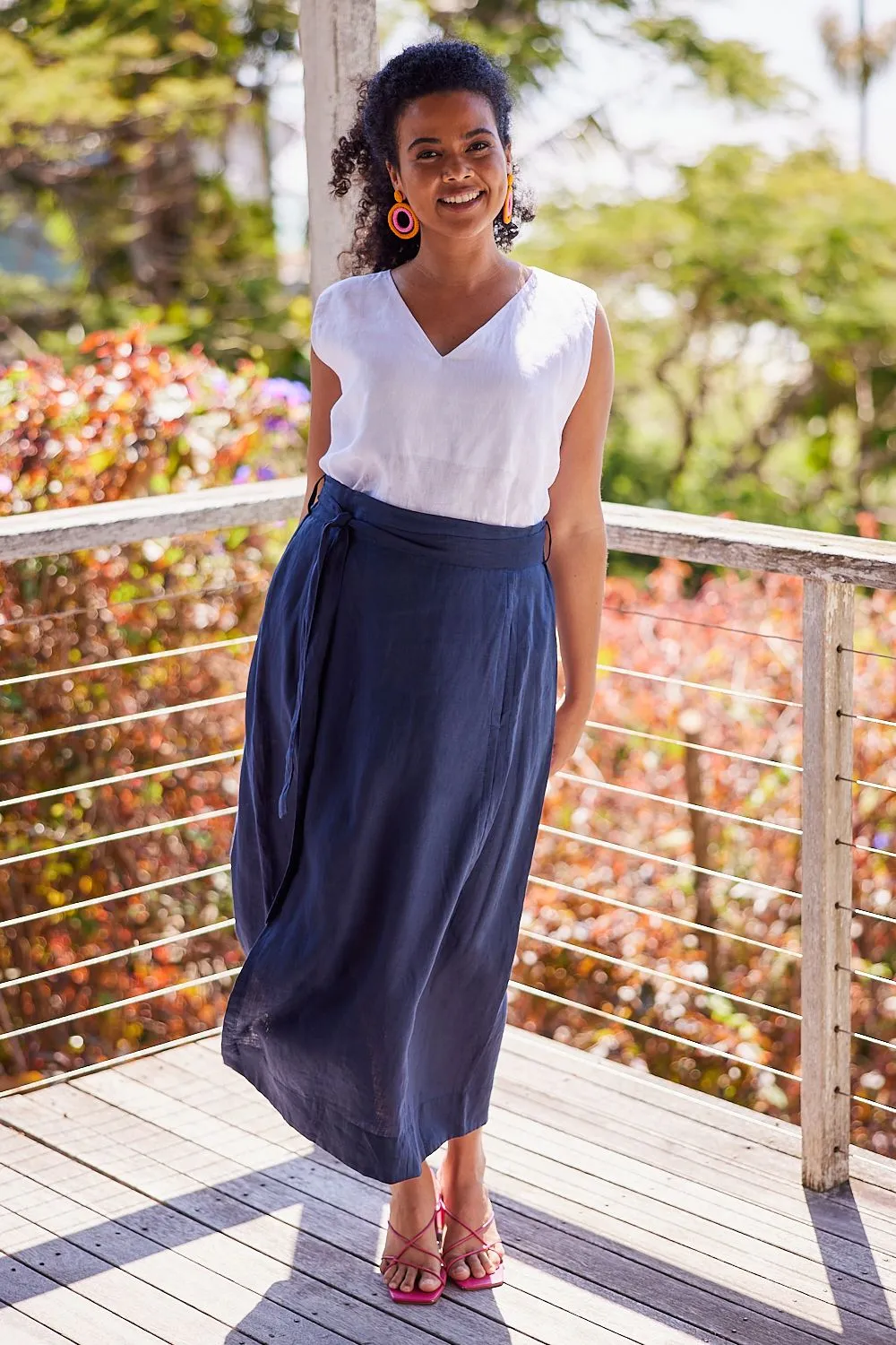 ADRIFT ANNE LINEN SKIRT