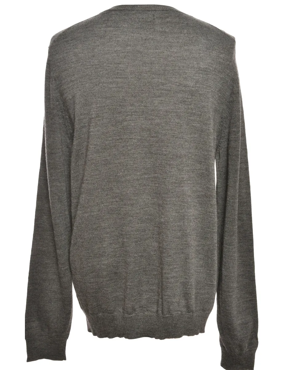 Argyle Grey Jumper - L