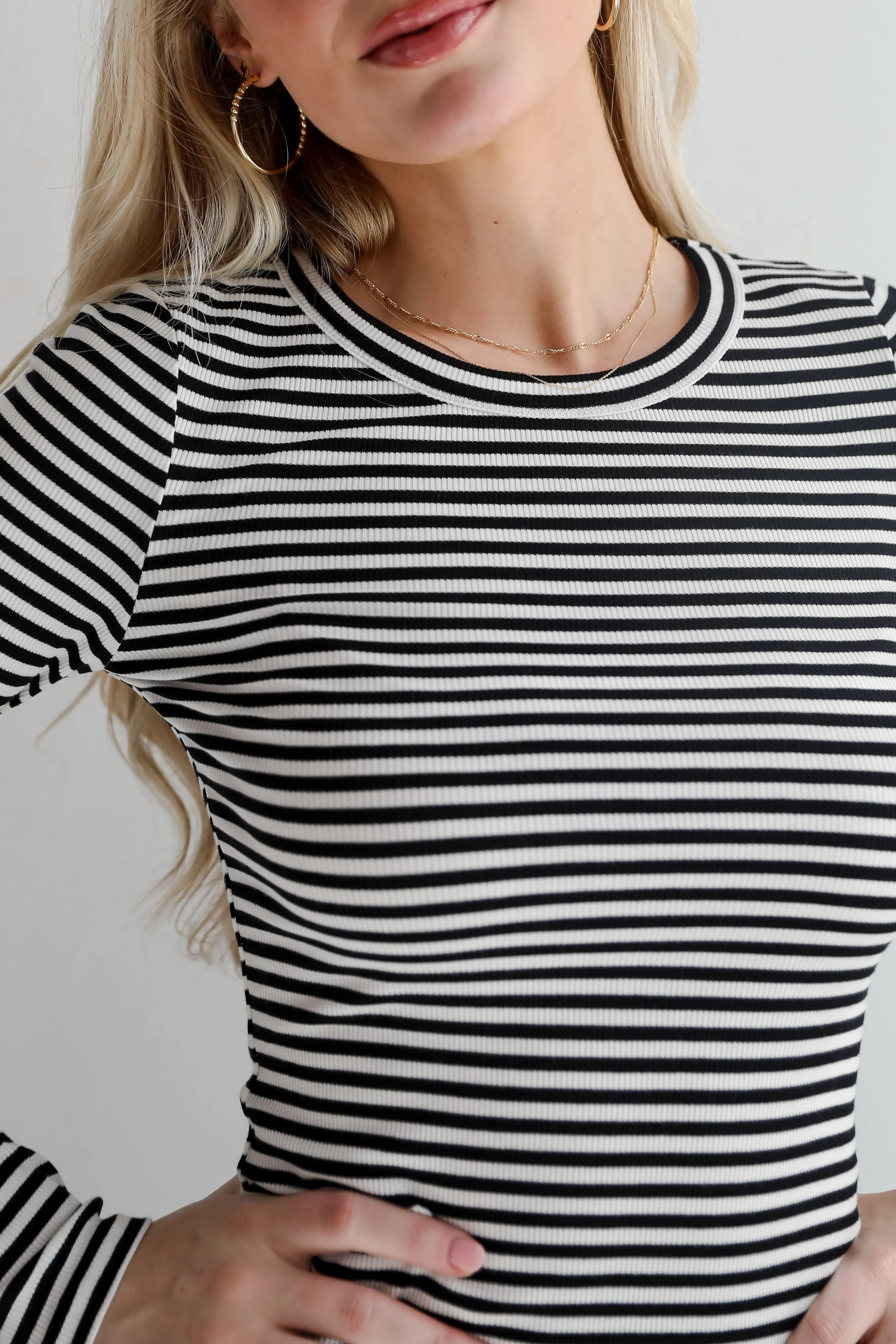 Ashley Striped Ribbed Knit Top