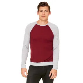 Bella   Canvas Unisex Maroon/Athletic Heather Lightweight Sweater