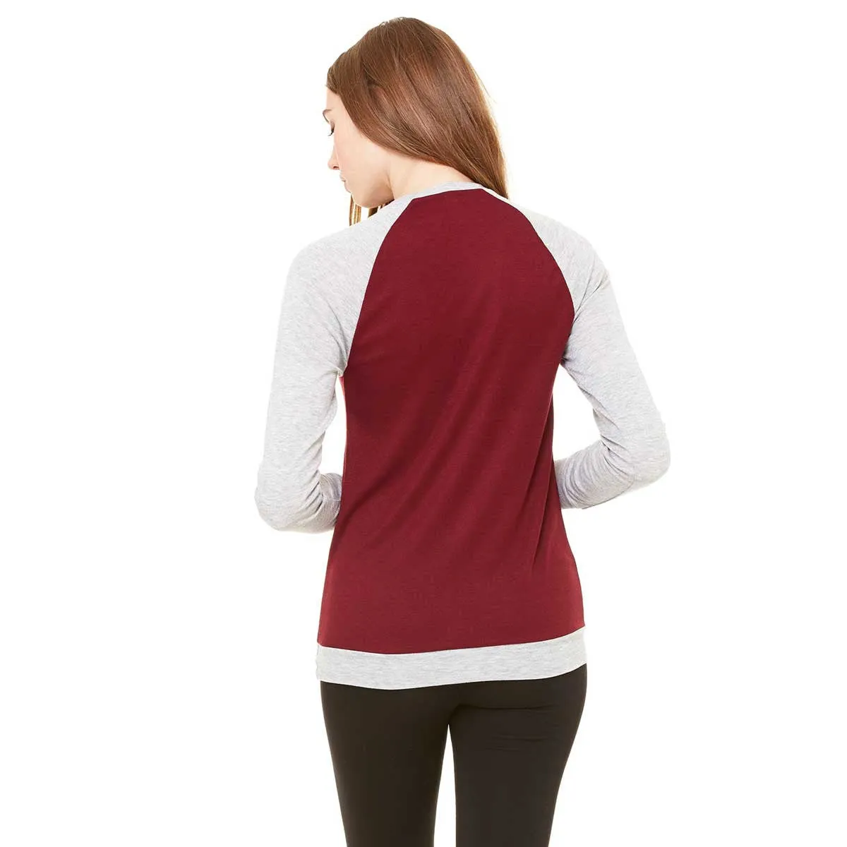 Bella   Canvas Unisex Maroon/Athletic Heather Lightweight Sweater