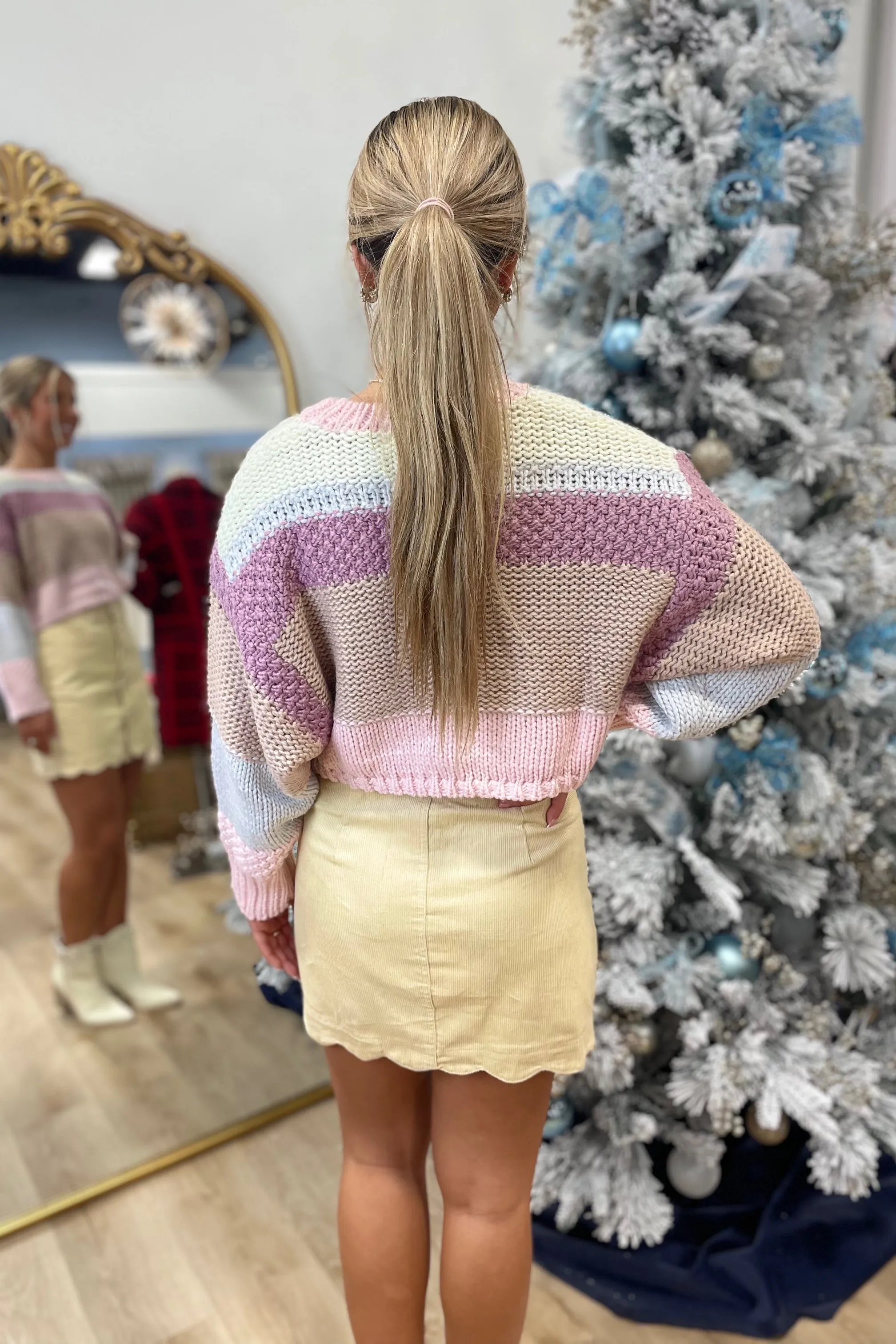 Berry Bliss Crop Sweater Raspberry