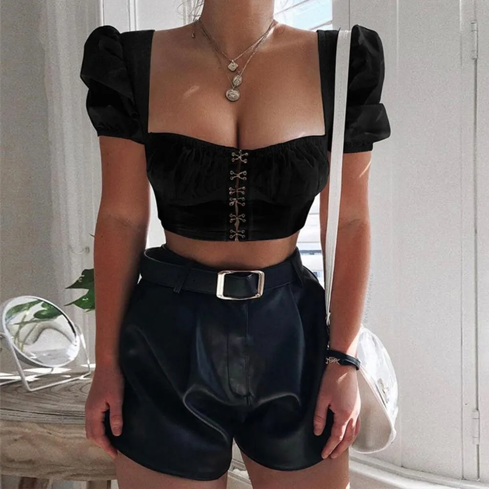 Big Neckline Crop Top