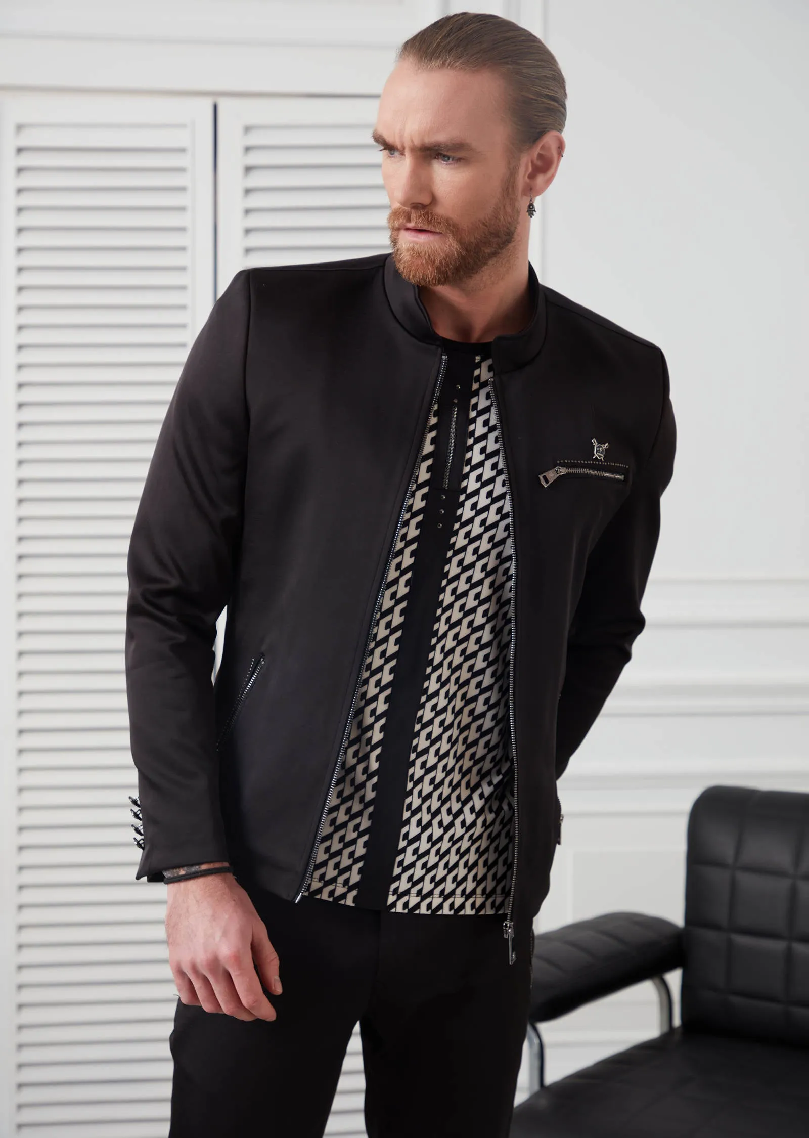 Black Tech Studded Jacket