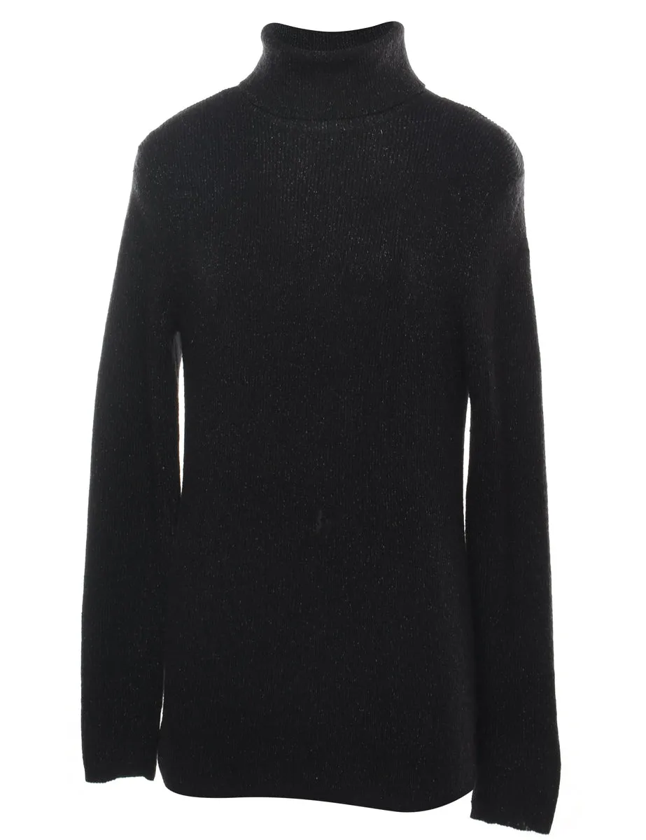 Black Turtleneck Jumper - L