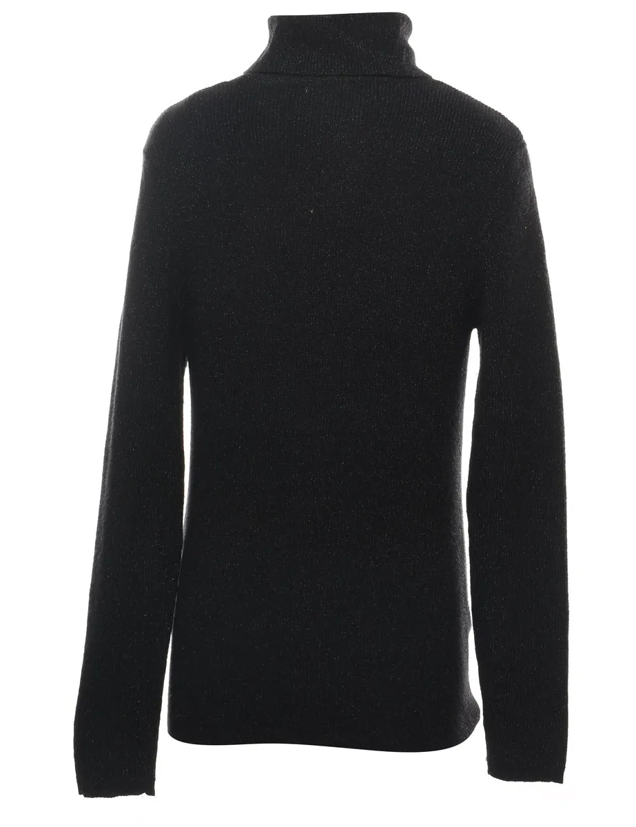 Black Turtleneck Jumper - L