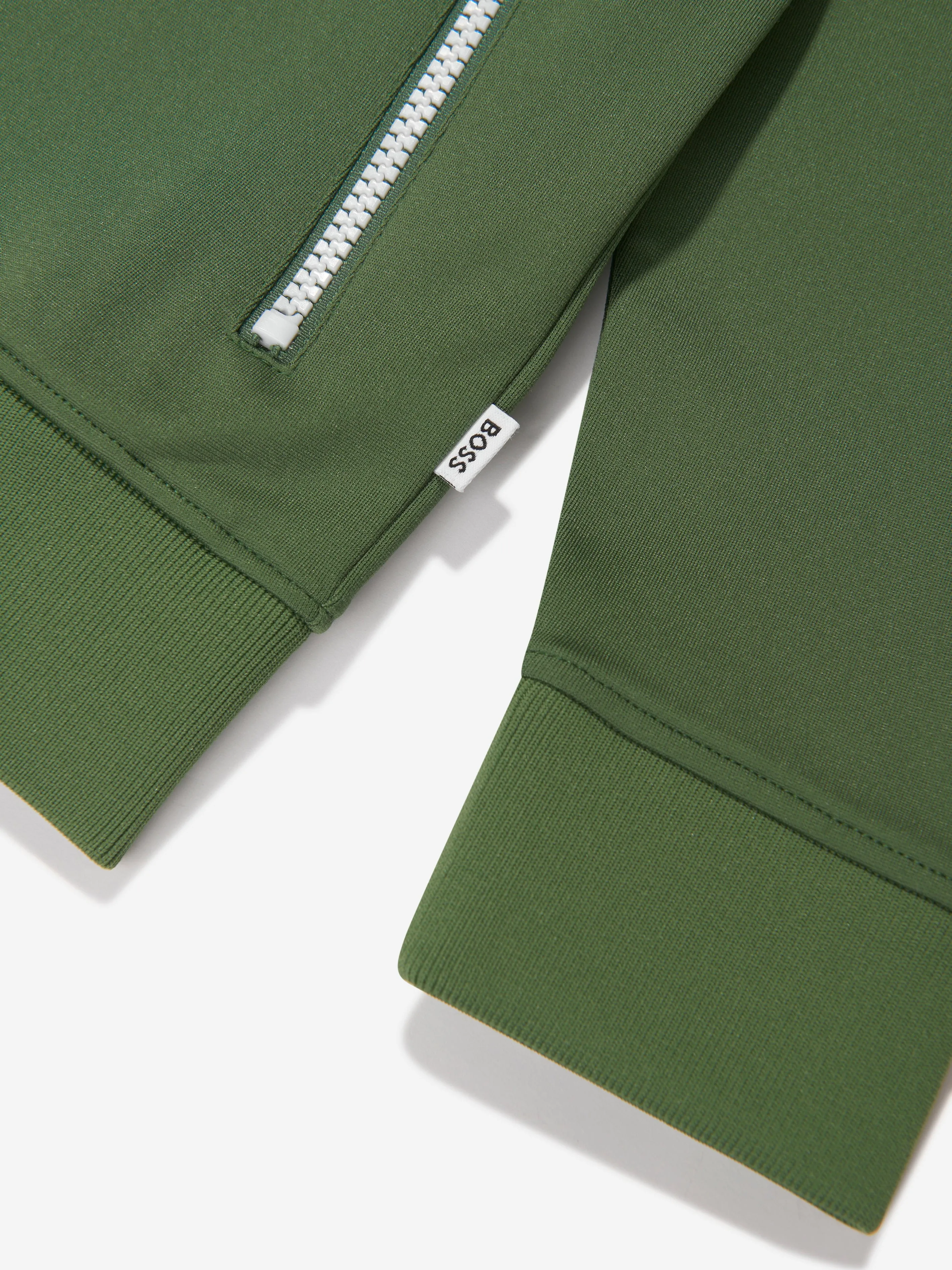 BOSS Boys Zip Up Track Jacket in Green