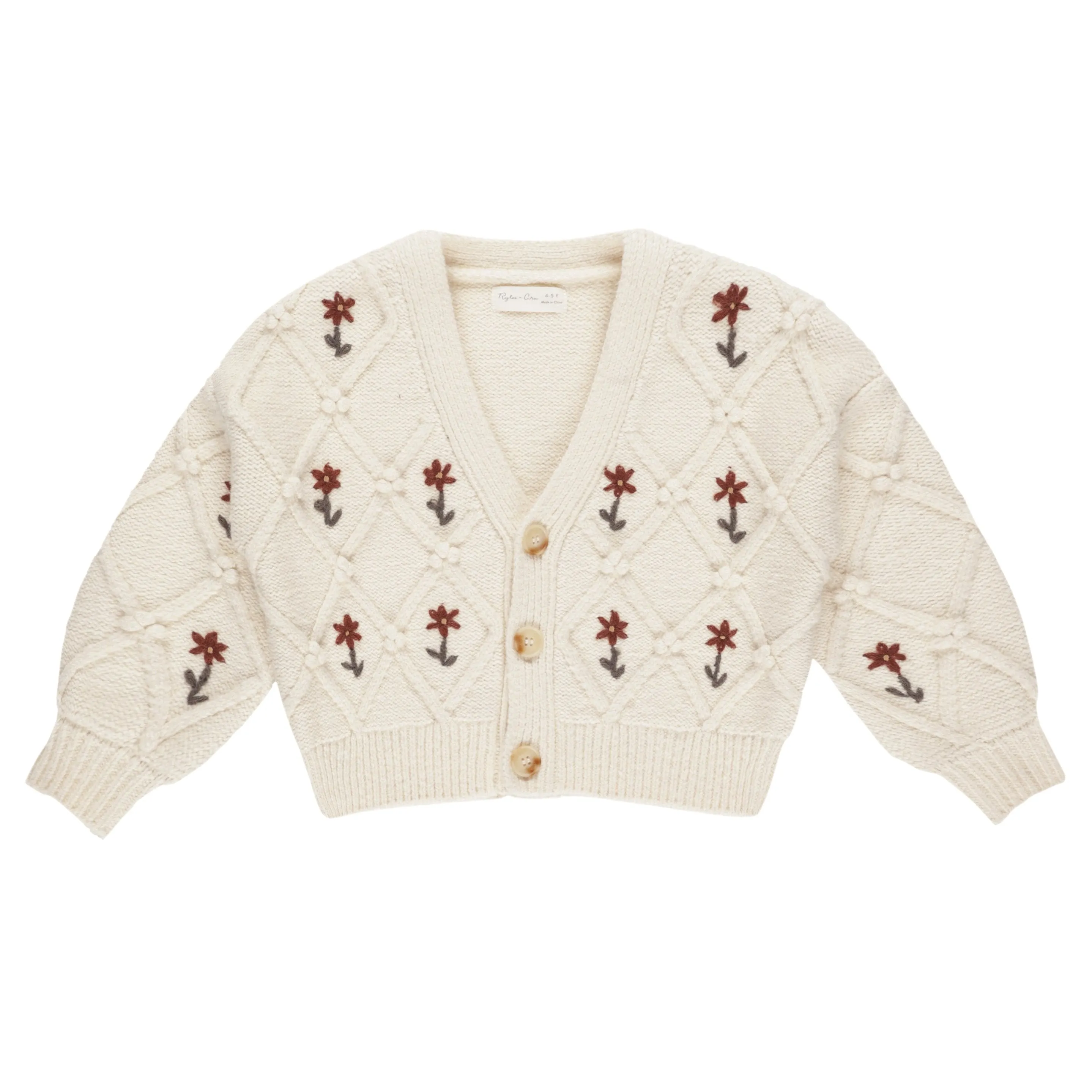 Boxy Cardigan | Winter Floral Embroidery