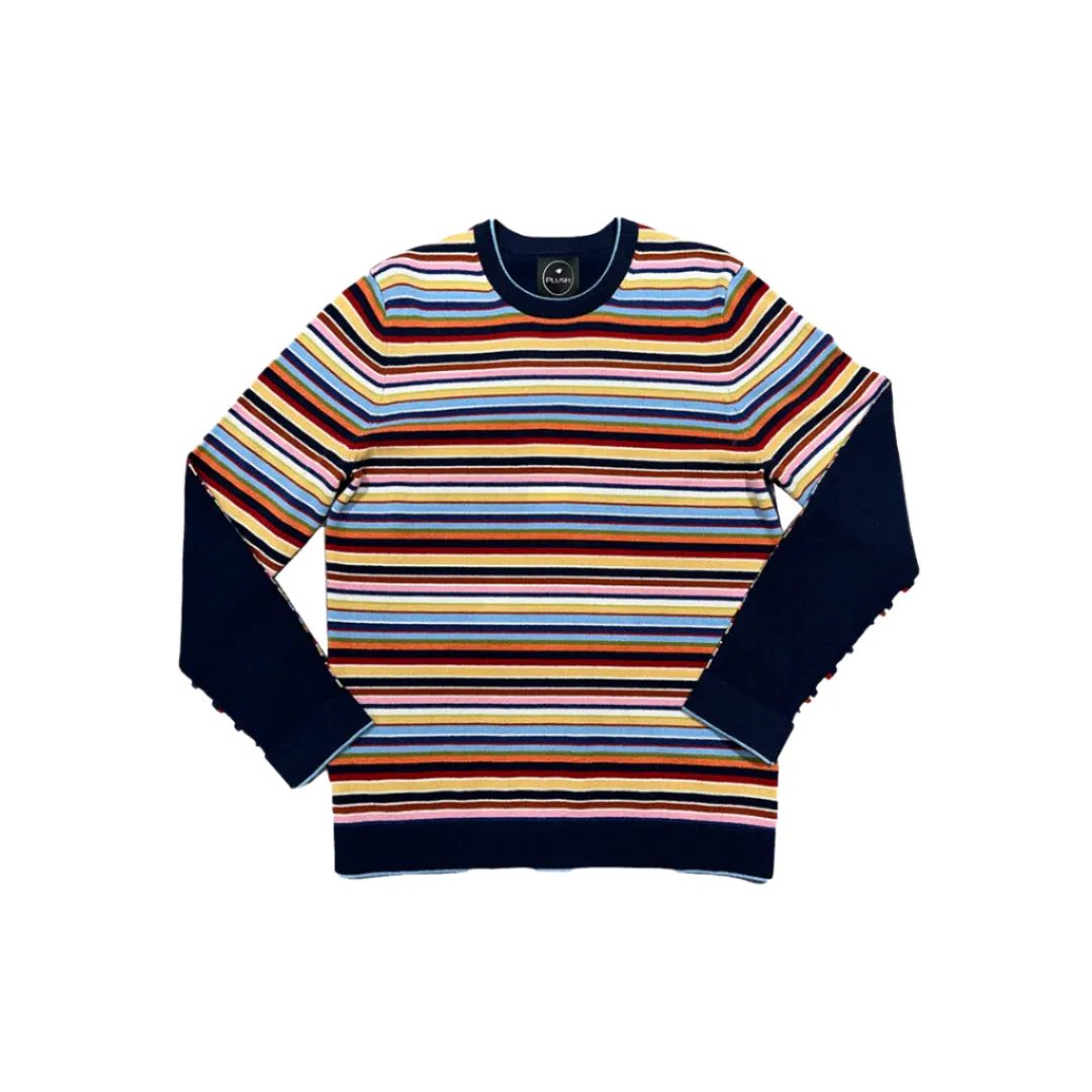 Cabana Stripe Front Cashmere Sweater