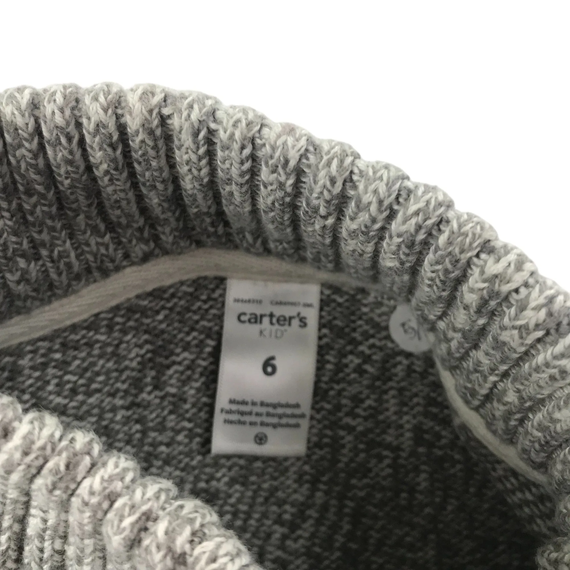 Carter's Kid jumper 5-6 years grey knitted pullover cotton