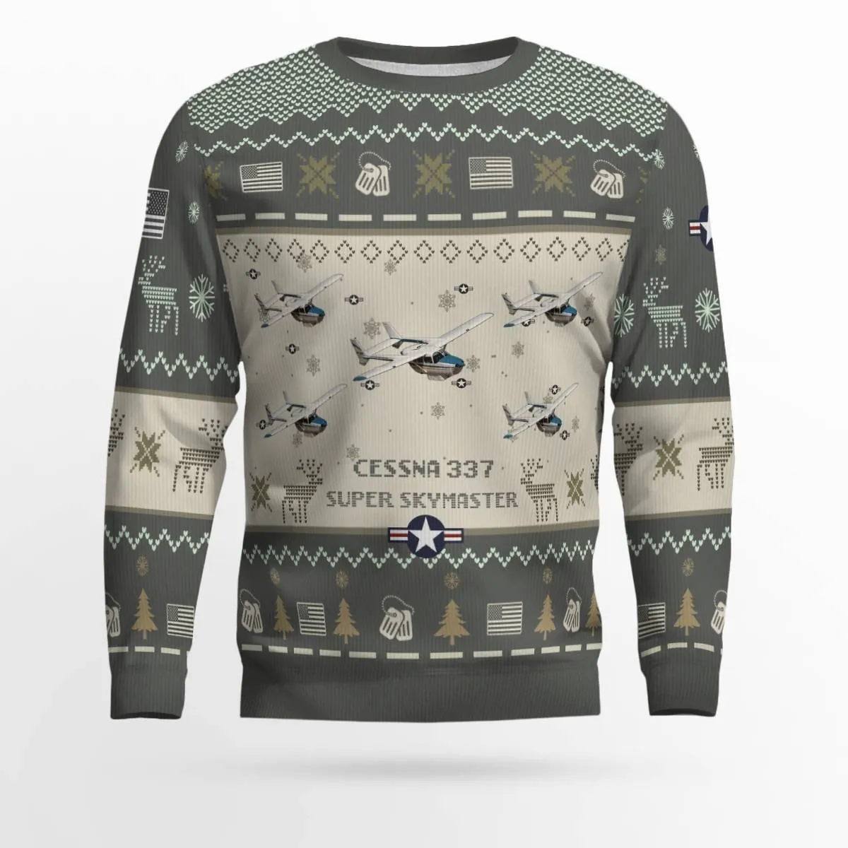 Cessna 337 Super Skymaster Aircraft Ugly Sweater, Ugly Sweater Christmas Shirt for Men Dad Veteran