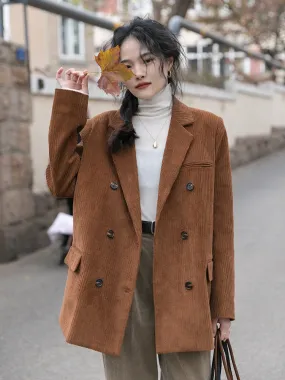 Corduroy Blazer | Women Blazer | Corduroy Printed Blazer | Women Office Blazer | Elegant Casual Blazer |Women Suit Coat | Corduroy Long Coat