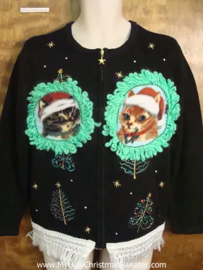 Cute Cats and Christmas Trees Ugly Christmas Sweater