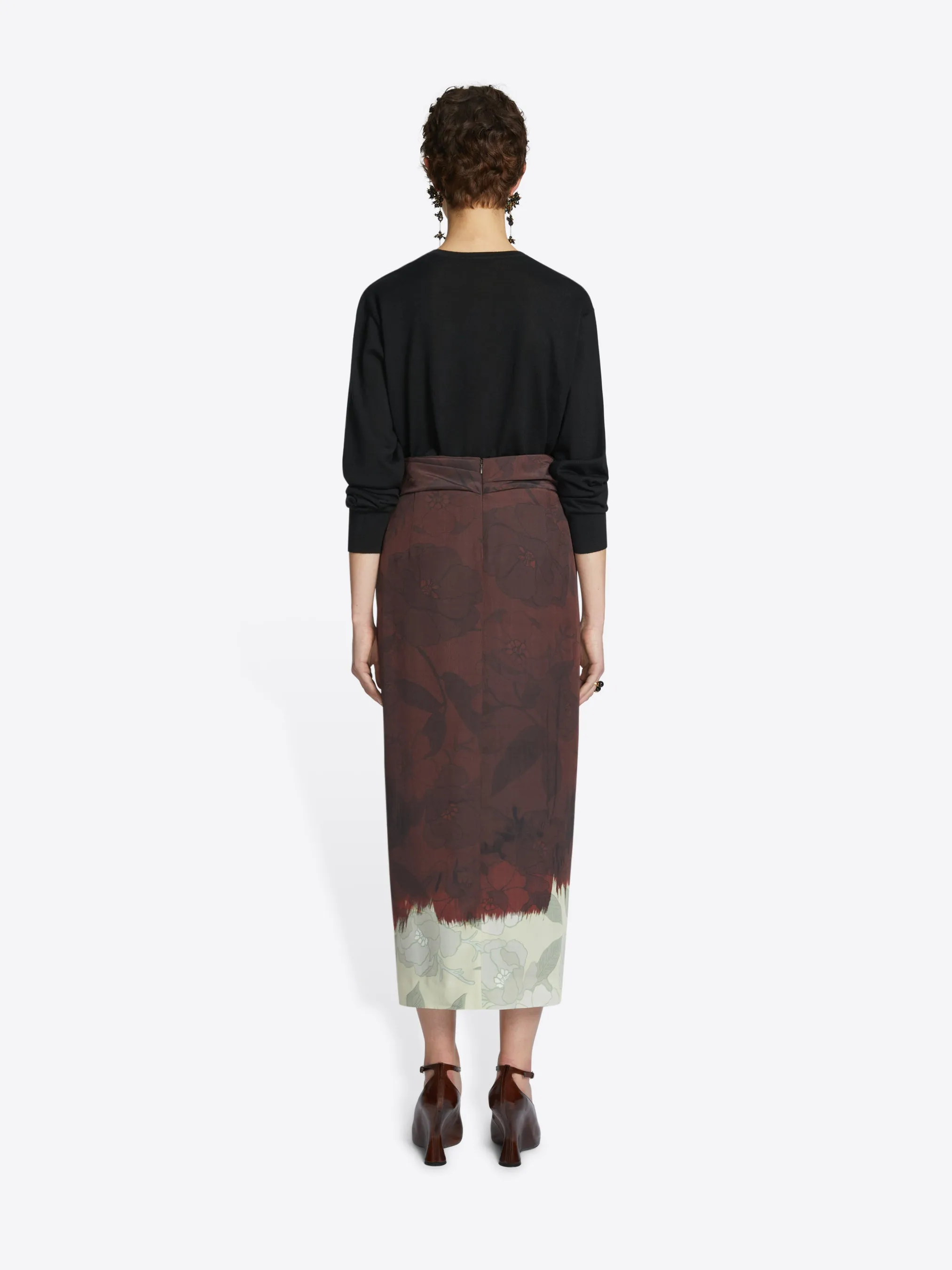 Draped silk skirt