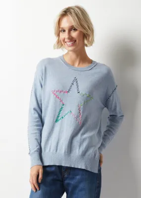 Embroidered Star Sweater