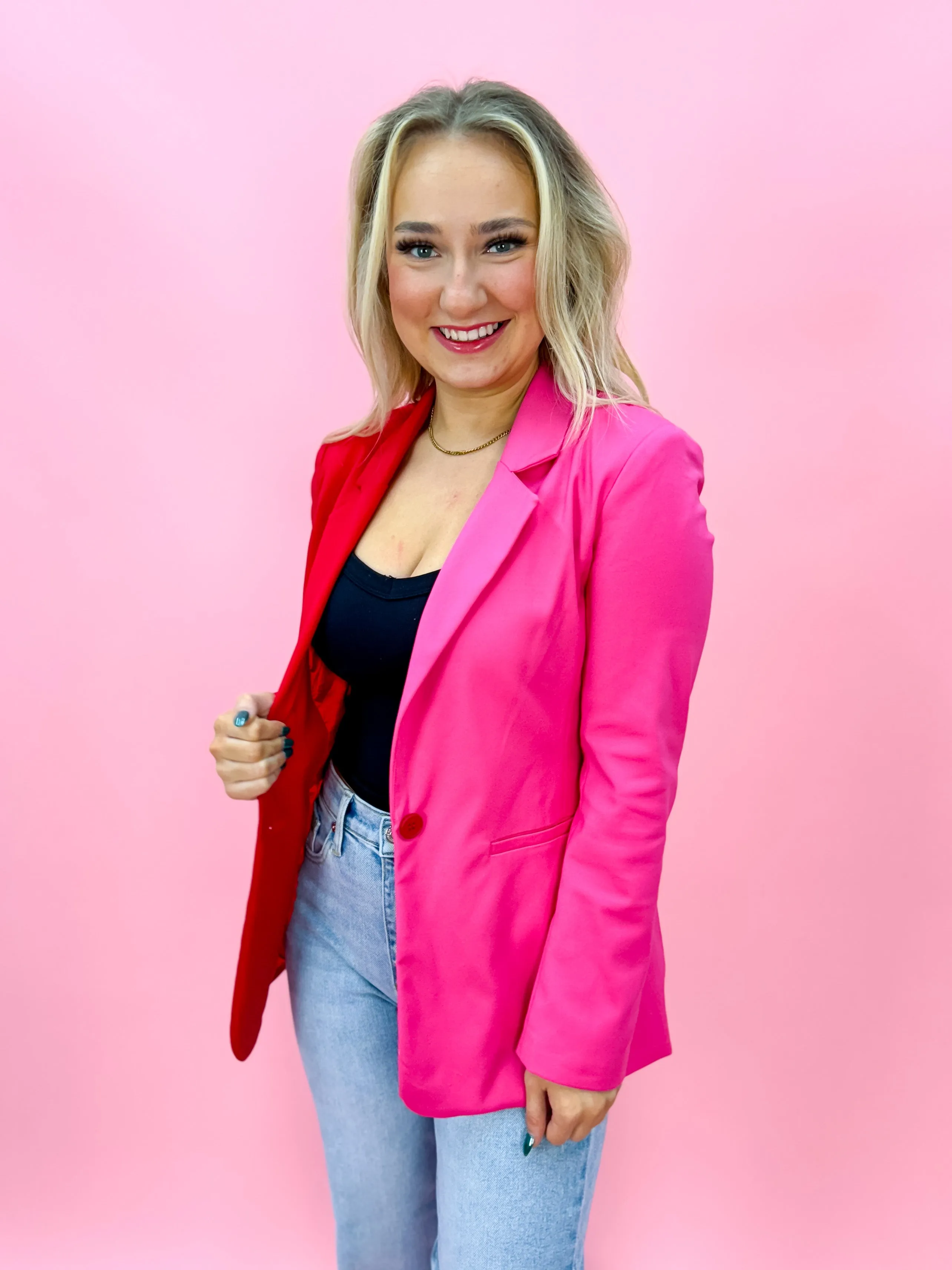 Endgame Blazer in Pink/Red