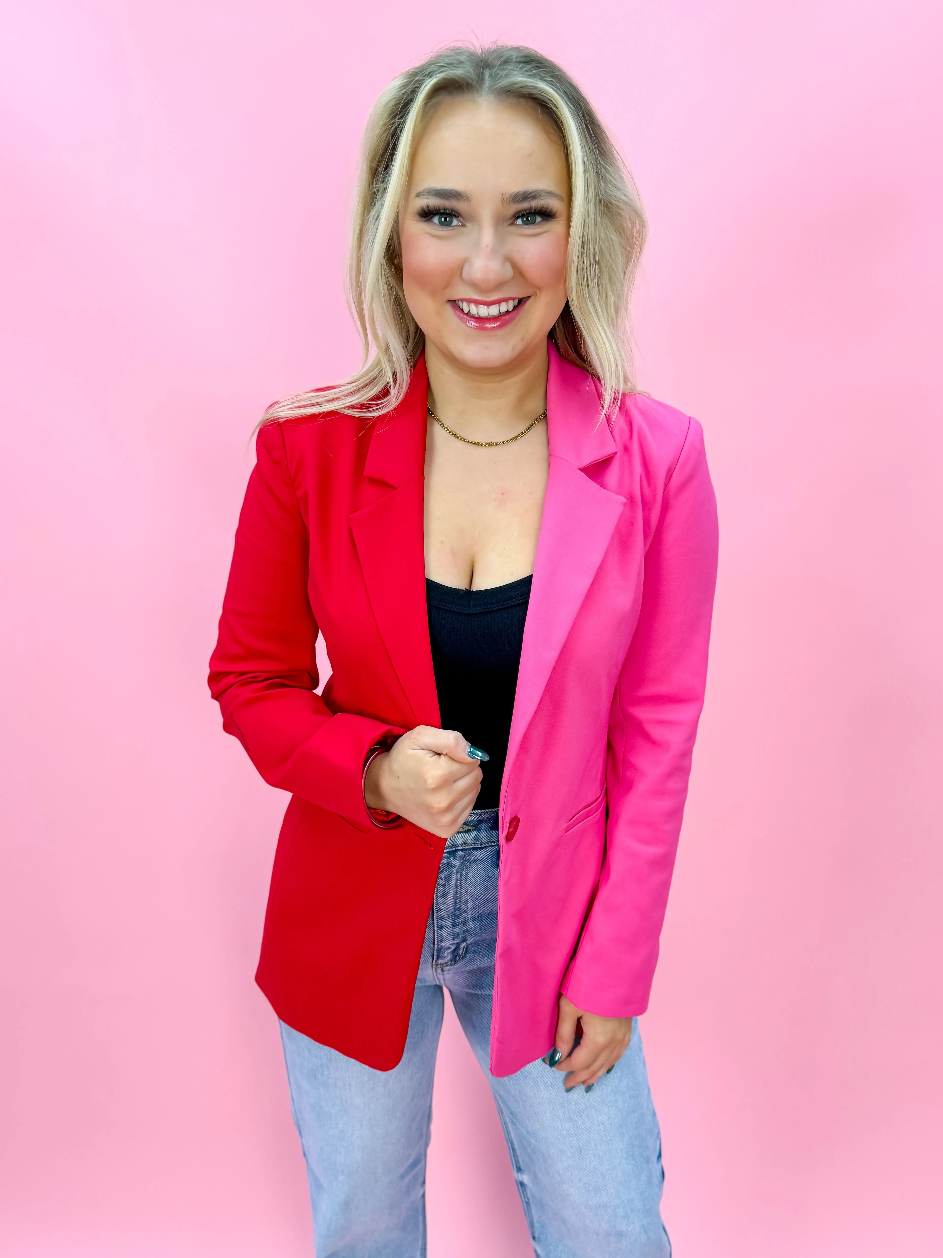 Endgame Blazer in Pink/Red