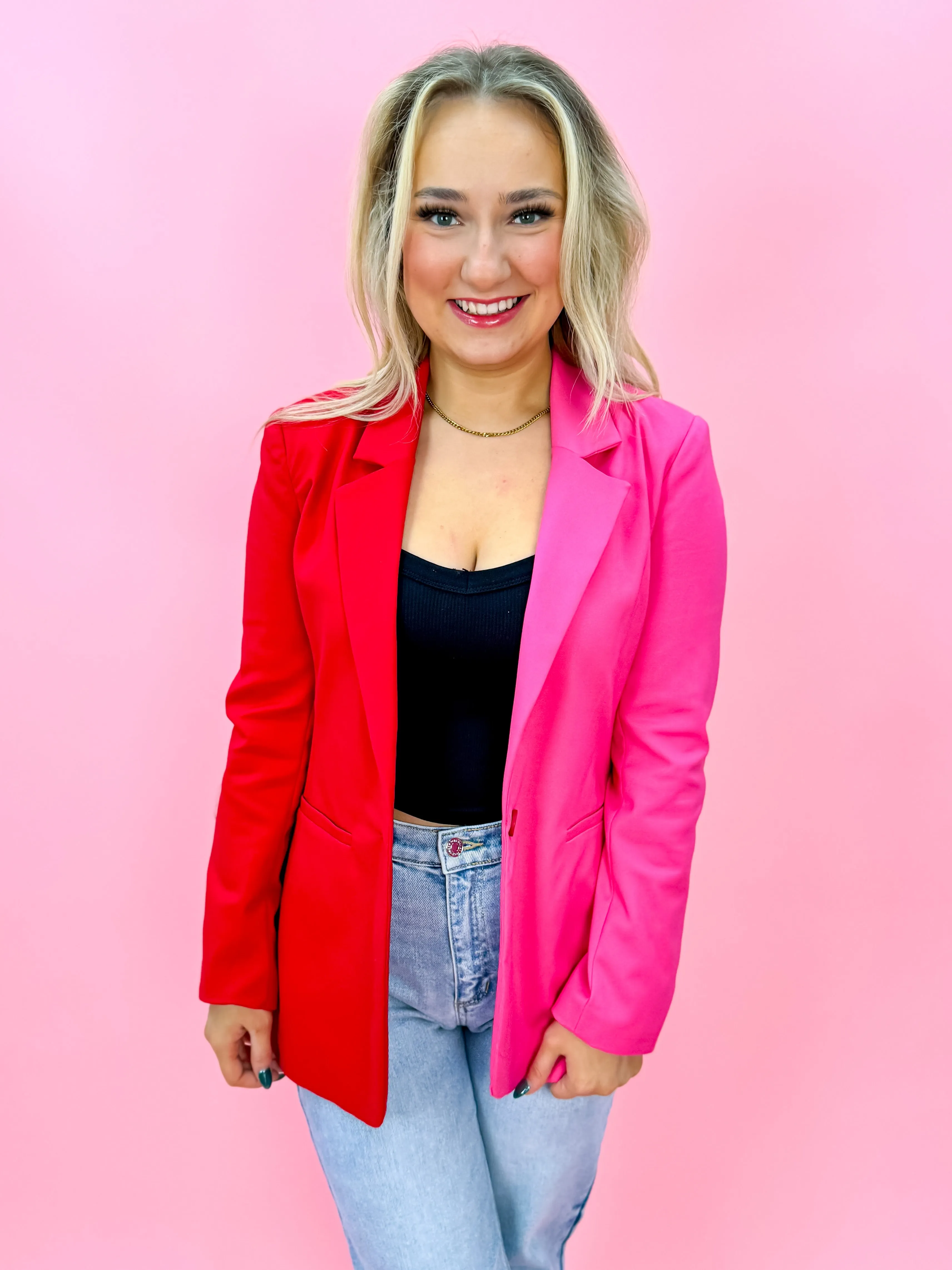 Endgame Blazer in Pink/Red