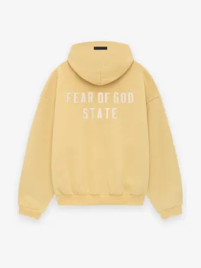 Fear of God Essentials Heavy Fleece Full Zip Hoodie in Amber