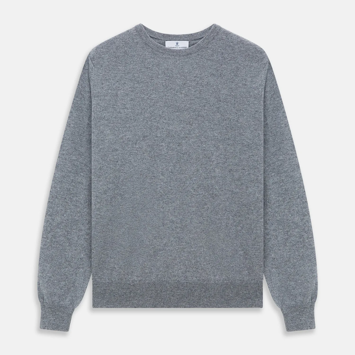 Flannel Grey Crew Neck Cashmere Jumper