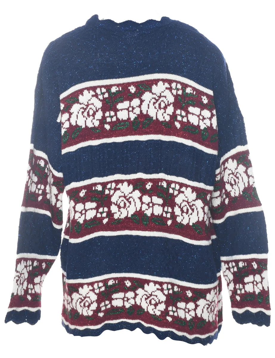 Floral Knit Jumper - S