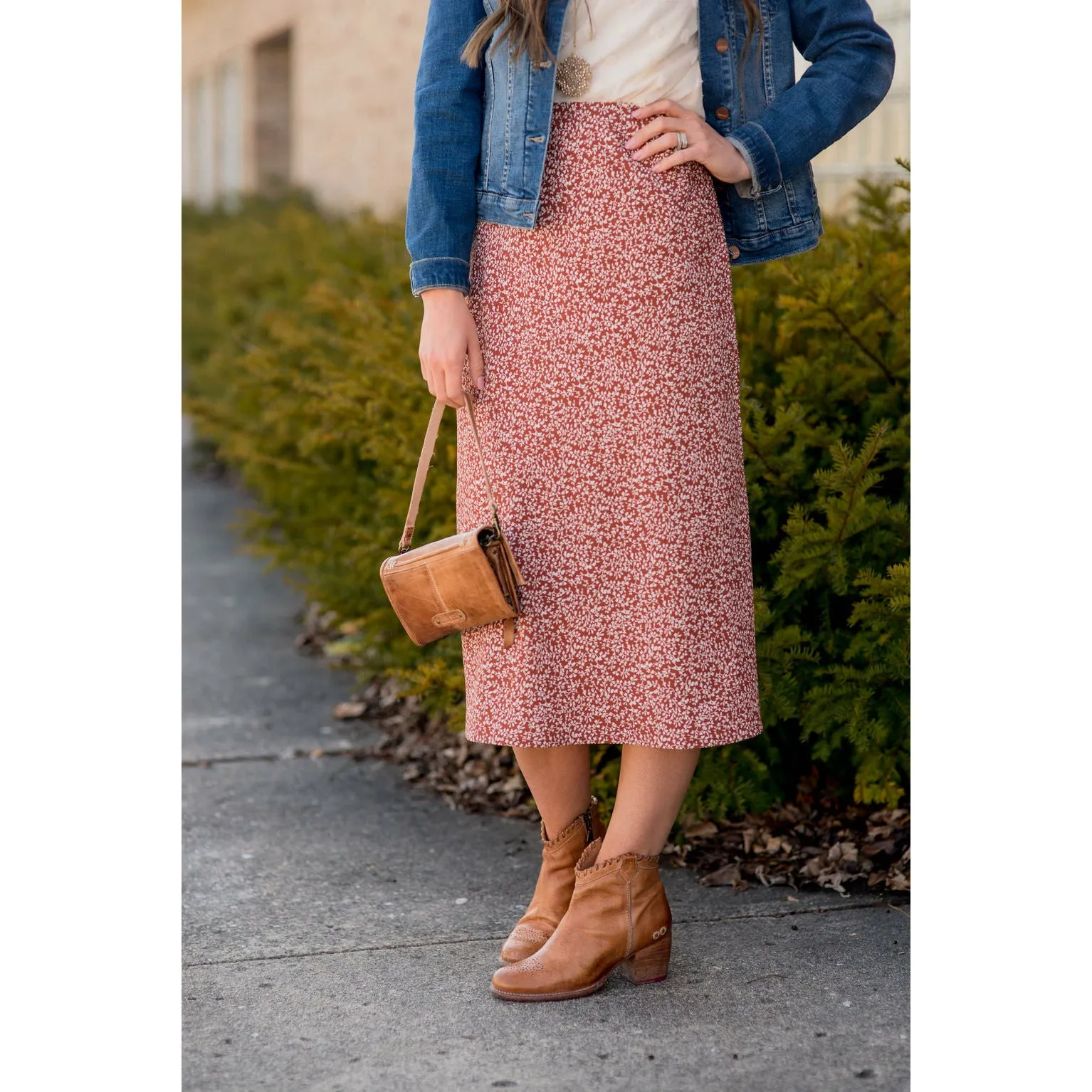 Flower Midi Skirt