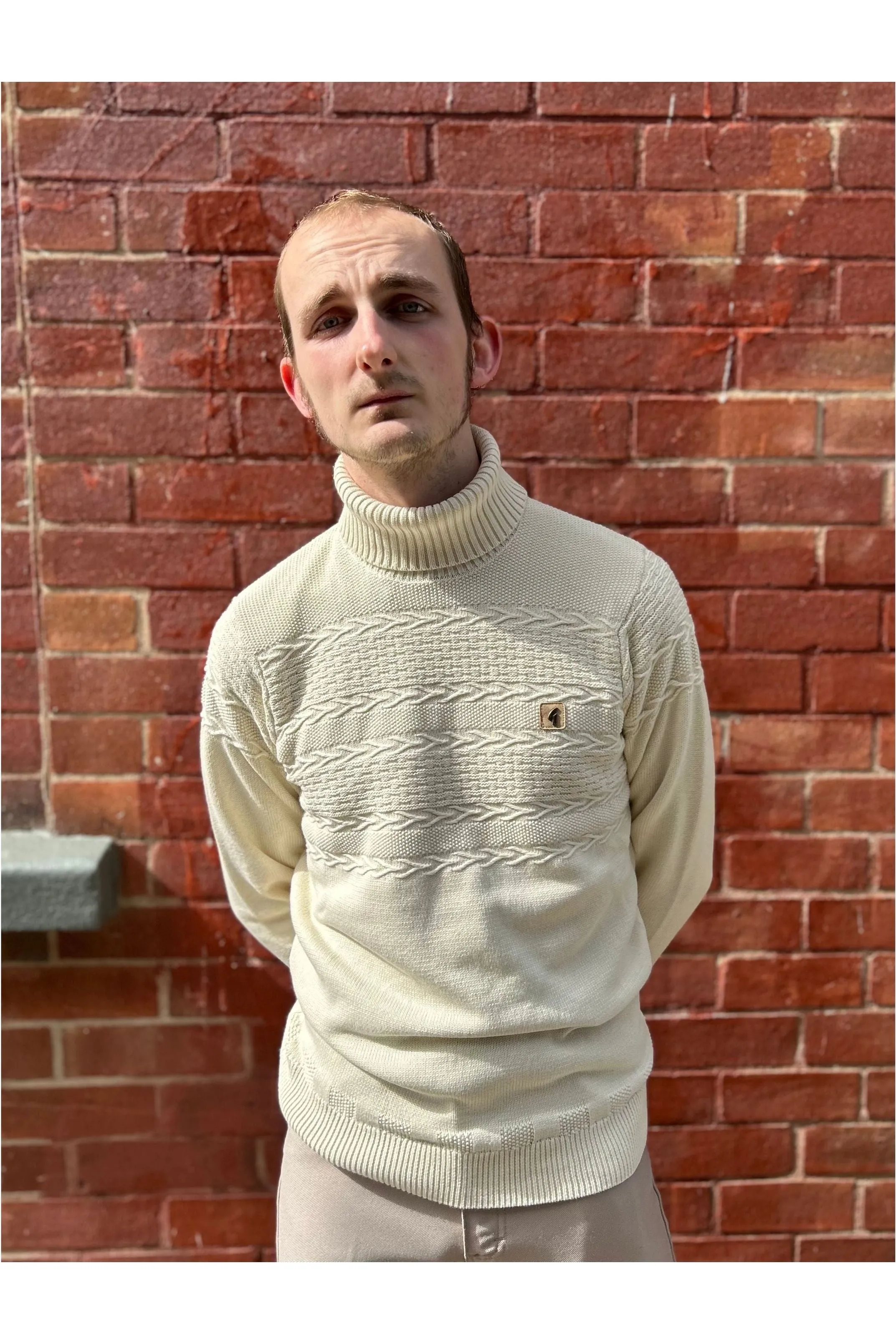 Gabicci Vintage - Emilio Cream - Roll Neck