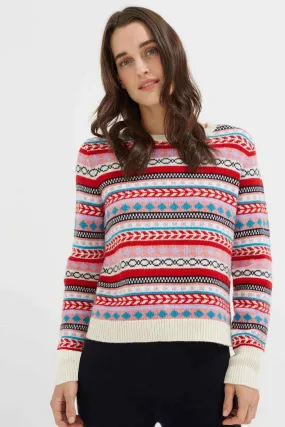 Geometric Fair Isle Sweater, Cream/Multi