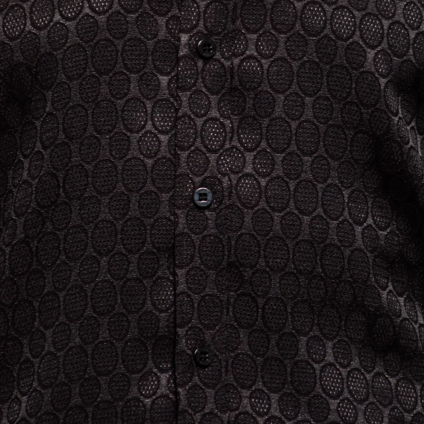 Globes Jacquard Button Down Shirt - Black