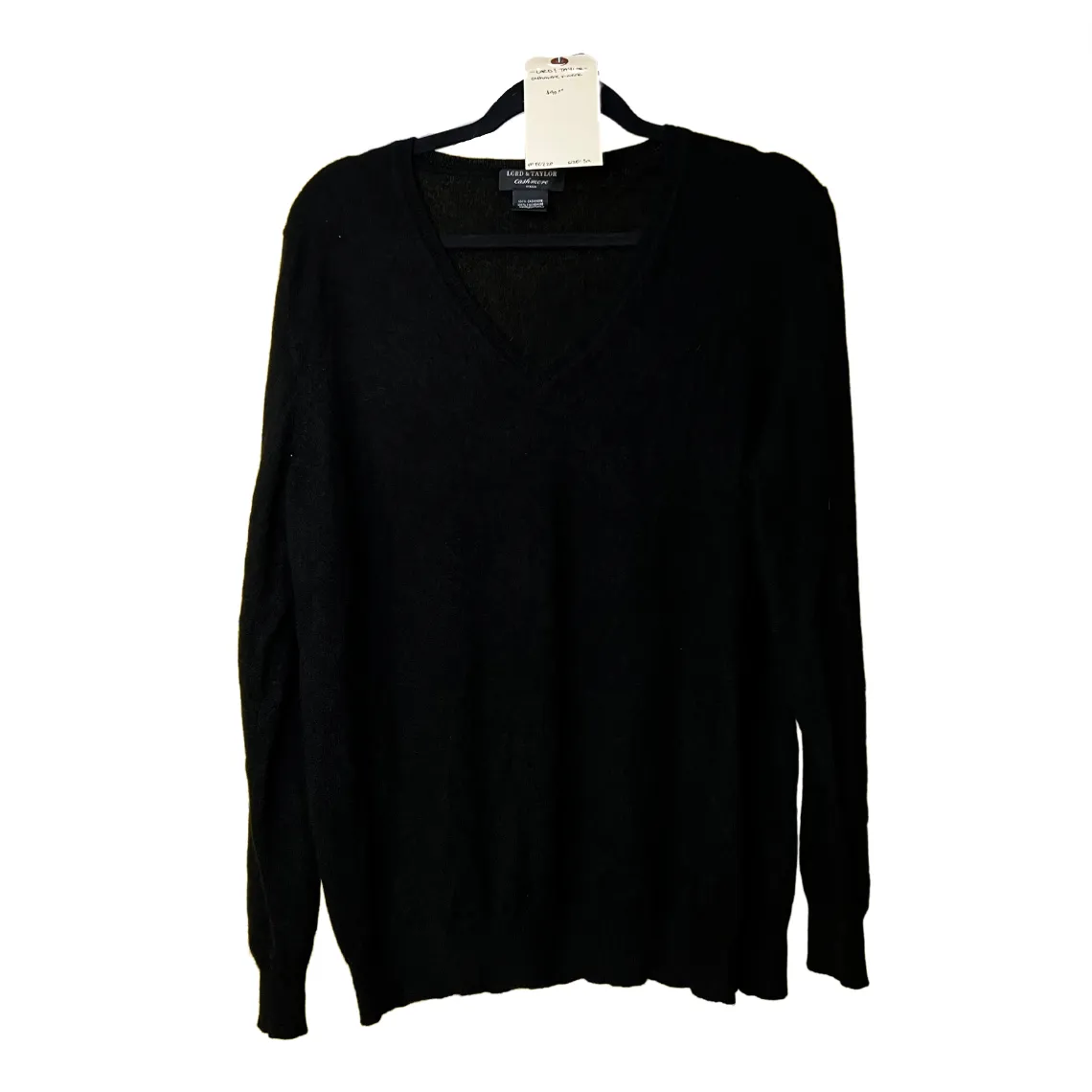 Long-sleeve v-neck cashmere sweater - 3X