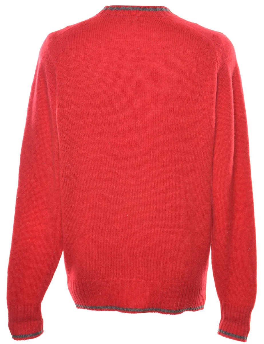 Long Sleeved Red Jumper - M