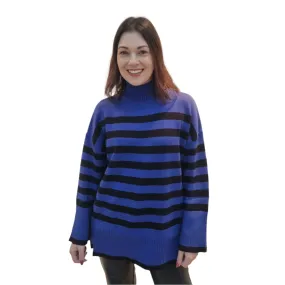 Malissa J Stripe Jumper with ribbed turtle neck