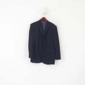 Marks & Spencer Men 40 102 Blazer Navy Wool Single Breasted Shoulder Pads Jacket