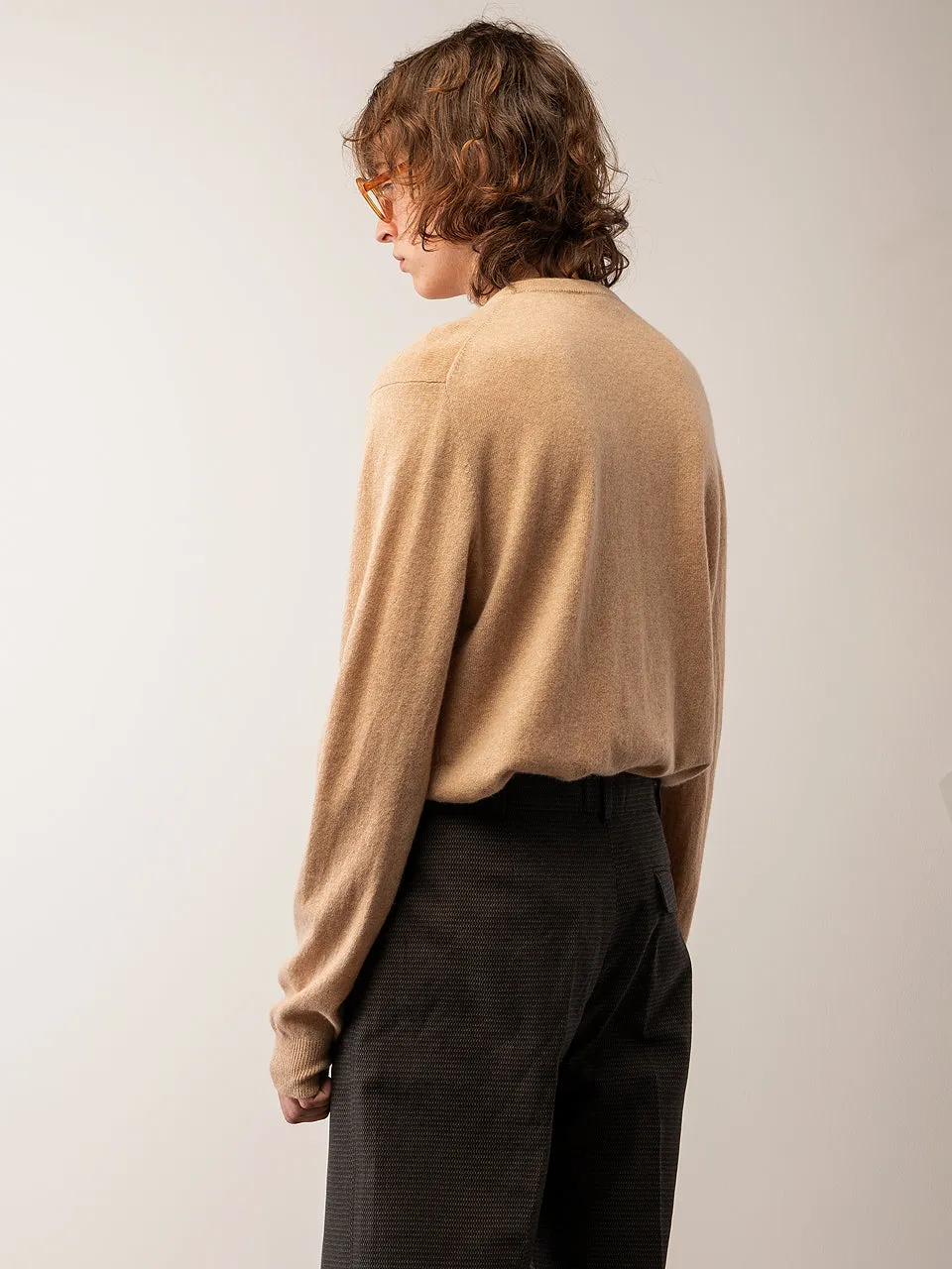 Men Crew Neck Sweater_Camel