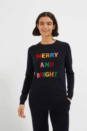 Merry And Bright Sweater, Navy/Multi