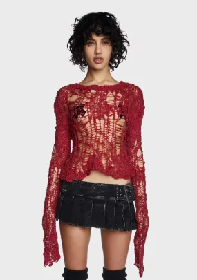 Modulation Open Weave Crop Sweater