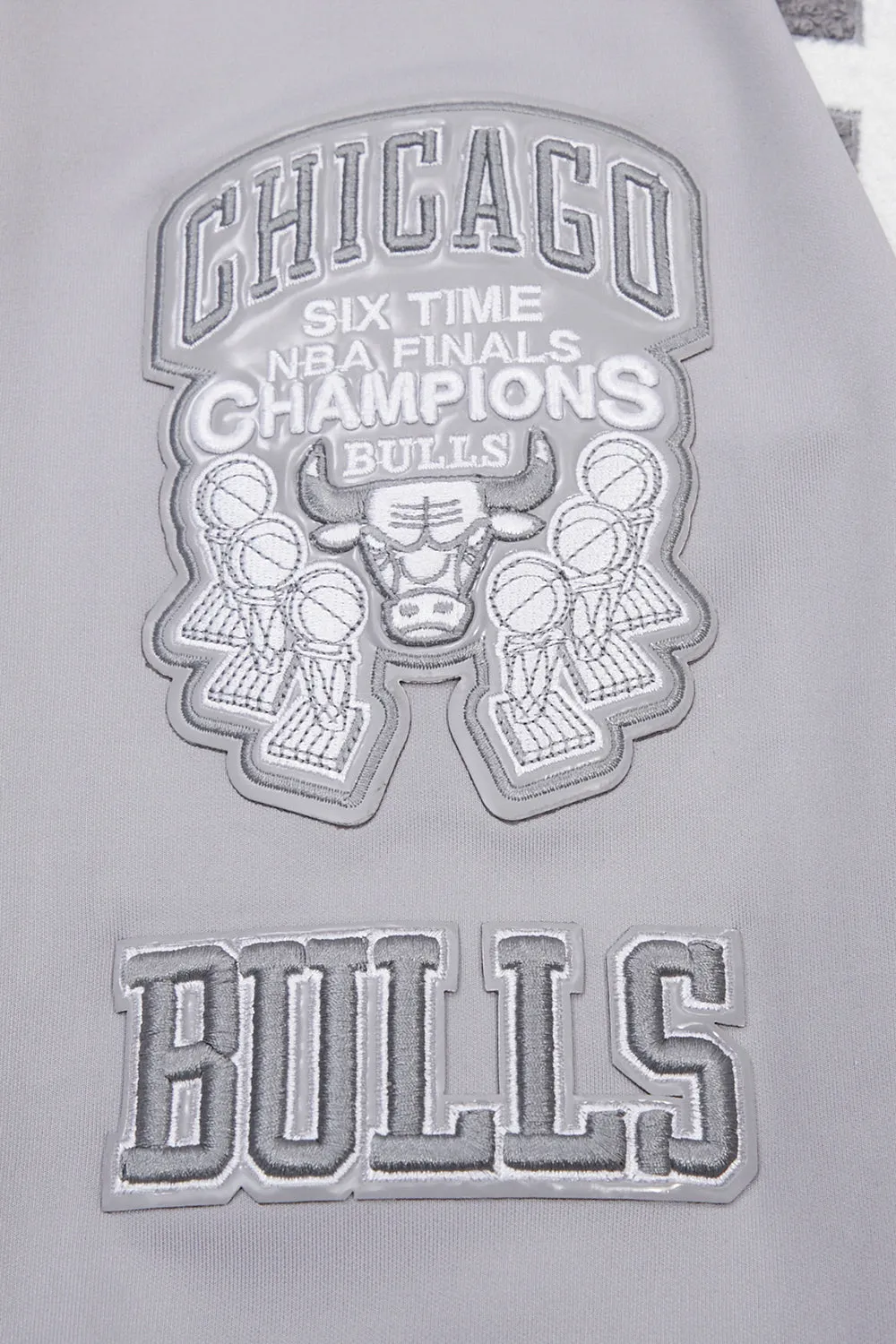 NBA CHICAGO BULLS POLY CTTN KNIT MEN'S TRACK JACKET (GRAY)