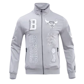 NBA CHICAGO BULLS POLY CTTN KNIT MEN'S TRACK JACKET (GRAY)