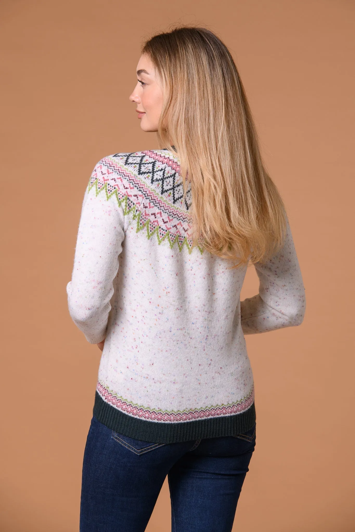 Nep Fairisle Sweater- Beige