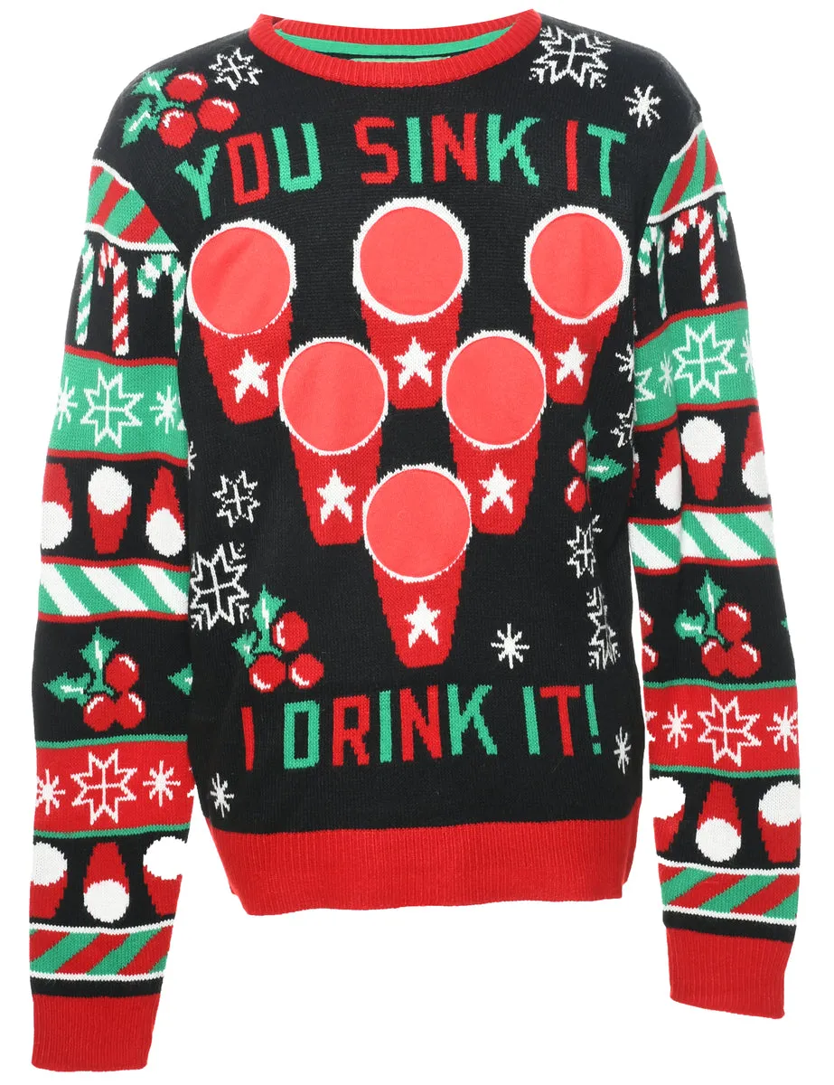 Nordic Print Christmas Jumper - L