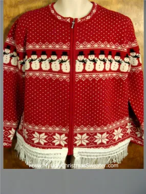 Nordic Snowmen and Snowflakes Ugly Christmas Jumper