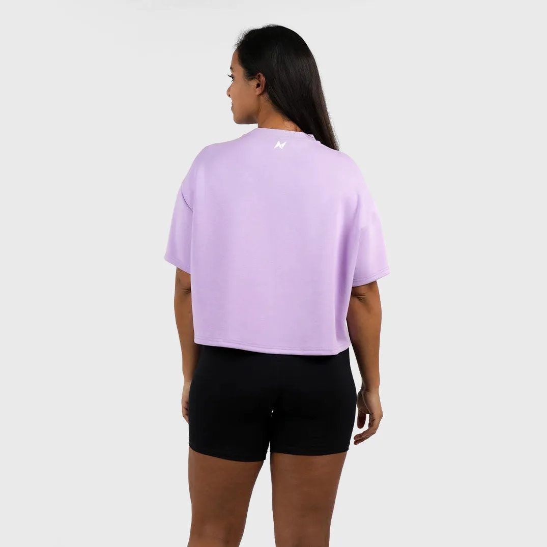 NORTHERN SPIRIT - BAGGY TOP WOMEN OVERSIZED CROP TOP - ORCHID BLOOM