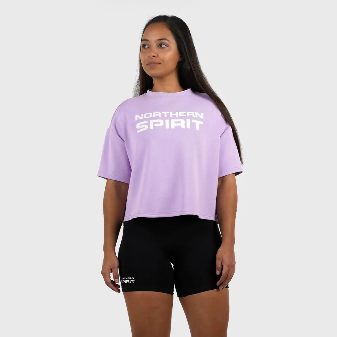 NORTHERN SPIRIT - BAGGY TOP WOMEN OVERSIZED CROP TOP - ORCHID BLOOM