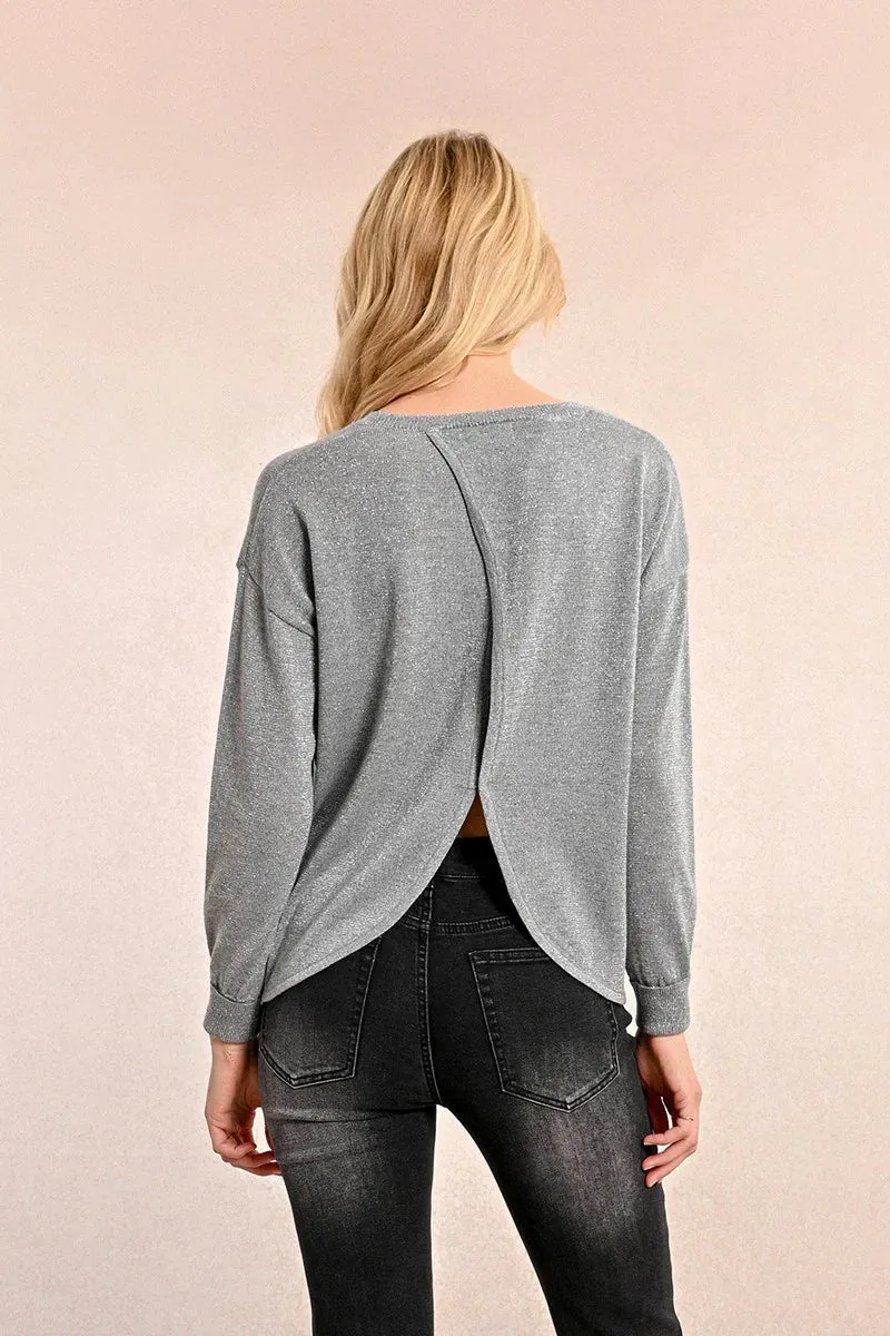 Open-Back Sweater - Grey