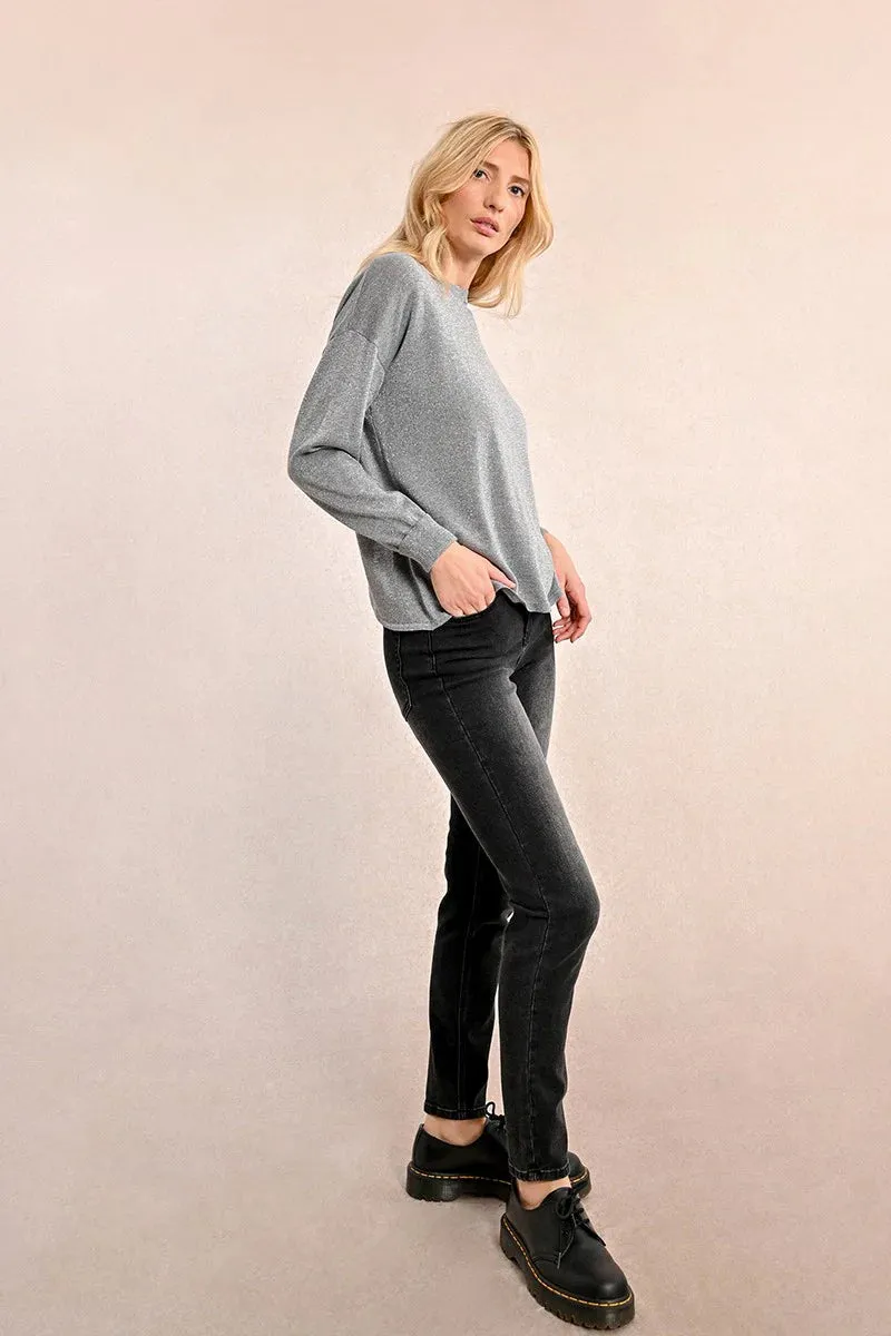 Open-Back Sweater - Grey